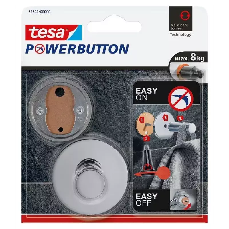 Gancho para toallas TESA 59342 Indoor cromado 3 uds.