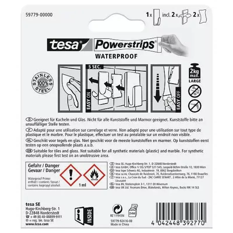 Gancho para toallas TESA 59779-00000 Indoor acero inoxidable