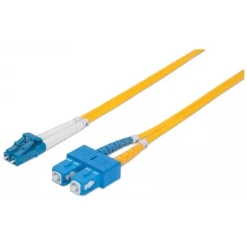 Intellinet cable de red de fibra óptica, OS2, LC/SC, 2 m, amarillo, dúplex, monomodo, 9/125 µm, LSZH, fibra óptica, garantía de por vida