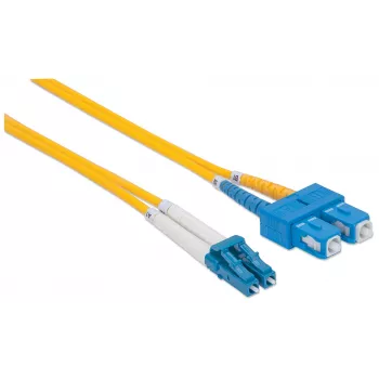Intellinet cable de red de fibra óptica, OS2, LC/SC, 2 m, amarillo, dúplex, monomodo, 9/125 µm, LSZH, fibra óptica, garantía de por vida
