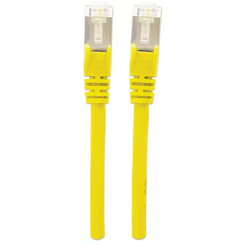 Intellinet cable de red patch, Cat6A, 3 m, amarillo, cobre, S/FTP, LSOH / LSZH, PVC, RJ45, contactos dorados, protección de pestaña, protección antipellizcos moldeada, garantía de por vida