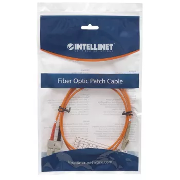 Intellinet cable de red de fibra óptica, OM1, LC/SC, 1 m, naranja, dúplex, multimodo, 62,5/125 µm, LSZH, fibra óptica, garantía de por vida