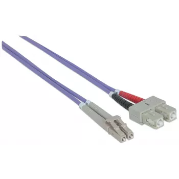 Intellinet cable de red de fibra óptica, OM4, LC/SC, 3 m, violeta, dúplex, multimodo, 50/125 µm, LSZH, fibra óptica, garantía de por vida
