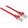 Cable de red patch Intellinet, cable Cat7/conector Cat6A, 0,5 m, rojo, cobre, S/FTP, LSOH/LSZH, PVC, RJ45, contactos dorados, sin lengüeta, con funda antipinzamiento, garantía de por vida