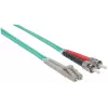 Cable de fibra óptica patch Intellinet, OM3, ST/LC, 2 m, aqua, dúplex, multimodo, 50/125 µm, LSZH, fibra óptica, garantía de por vida