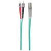 Cable de fibra óptica patch Intellinet, OM3, ST/LC, 2 m, aqua, dúplex, multimodo, 50/125 µm, LSZH, fibra óptica, garantía de por vida