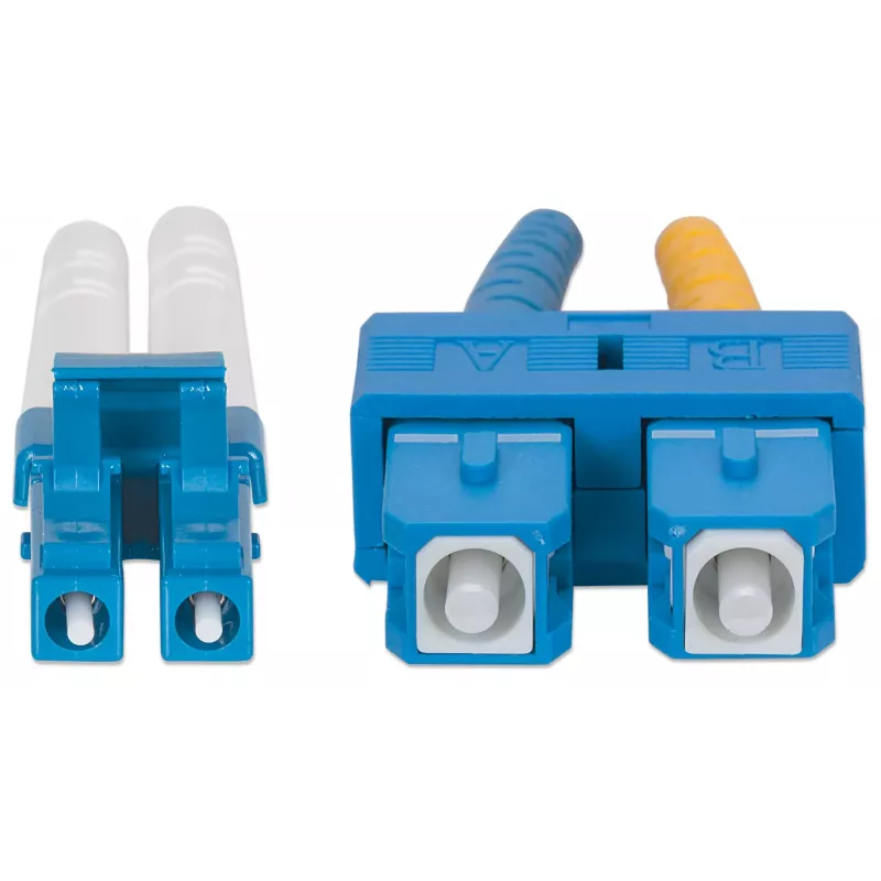 Intellinet 472050 cable de conexión de fibra óptica, LC a SC, monomodo OS2, 9/125 µm, 3 m, libre de halógenos, amarillo
