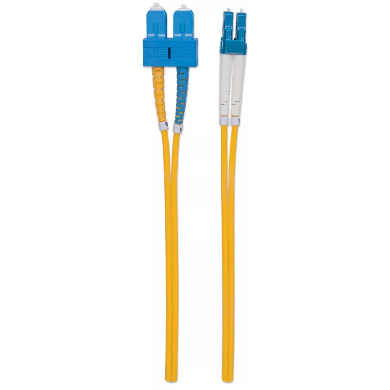 Intellinet 473729 cable de conexión de fibra óptica, LC a SC, monomodo OS2, 9/125 µm, 5 m, libre de halógenos, amarillo