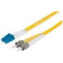 Cable de fibra óptica patch Intellinet, OS2, LC/ST, 2 m, amarillo, dúplex, monomodo, 9/125 µm, LSZH, fibra, garantía de por vida