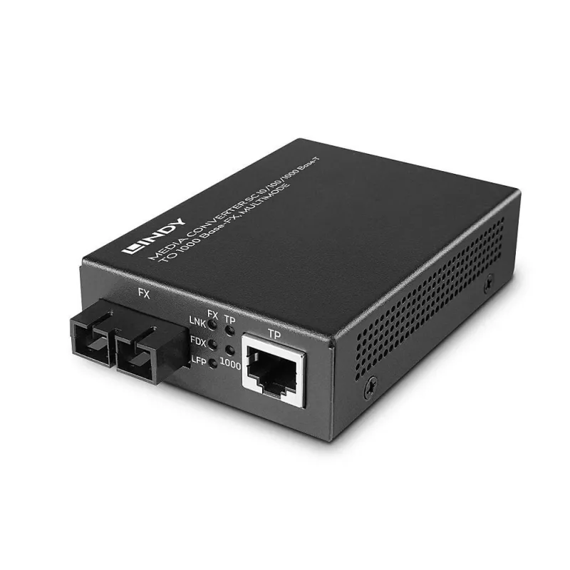 Convertidor de medios de red Lindy 25119 850 nm multimodo negro