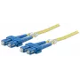 Cable de fibra óptica patch Intellinet, OS2, SC/SC, 5 m, amarillo, dúplex, monomodo, 9/125 µm, LSZH, fibra óptica, garantía de por vida