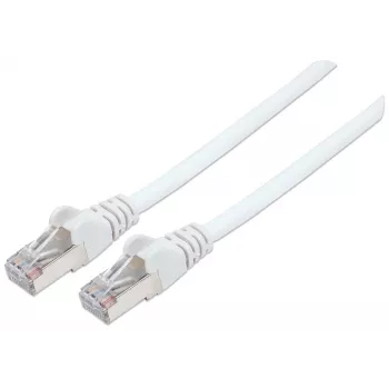 Cable de red patch Intellinet, Cat6, 5 m, blanco, cobre, S/FTP, LSOH/LSZH, PVC, RJ45, contactos bañados en oro, snagless, protección antiacodamiento, garantía de por vida