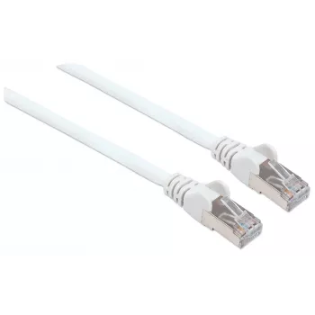 Cable de red patch Intellinet, Cat6, 5 m, blanco, cobre, S/FTP, LSOH/LSZH, PVC, RJ45, contactos bañados en oro, snagless, protección antiacodamiento, garantía de por vida