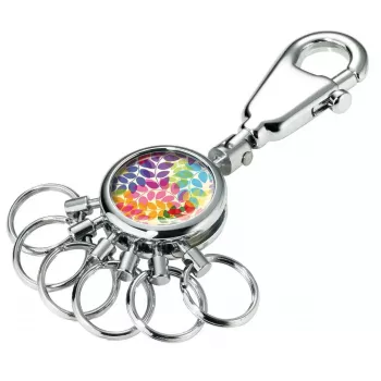 Llavero TROIKA COLOURFUL LEAVES multicolor plateado metal