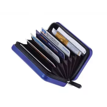 Estuche TROIKA CCC04-BL azul aluminio poliéster 80g 70mm x 105mm