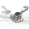 Llavero TROIKA negro VISION negro plata metal 25 mm 90 mm 9 mm