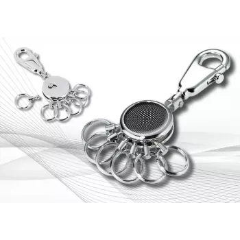 Llavero TROIKA negro VISION negro plata metal 25 mm 90 mm 9 mm