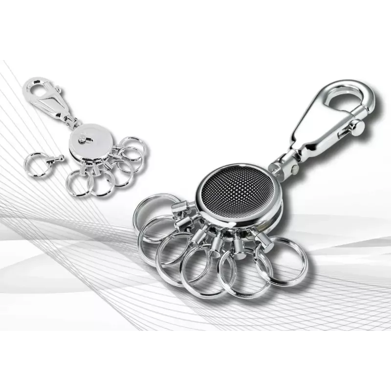 Llavero TROIKA negro VISION negro plata metal 25 mm 90 mm 9 mm
