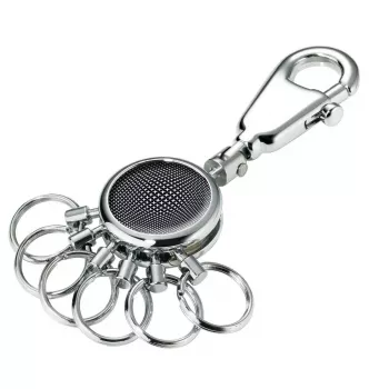 Llavero TROIKA negro VISION negro plata metal 25 mm 90 mm 9 mm