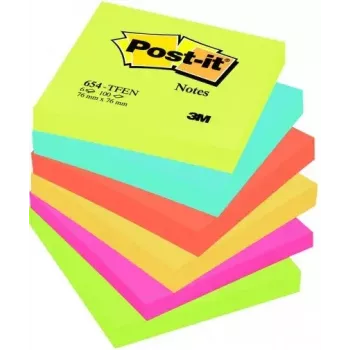 Notas adhesivas cuadradas 3M M654TFEN azul verde naranja rosa amarillo