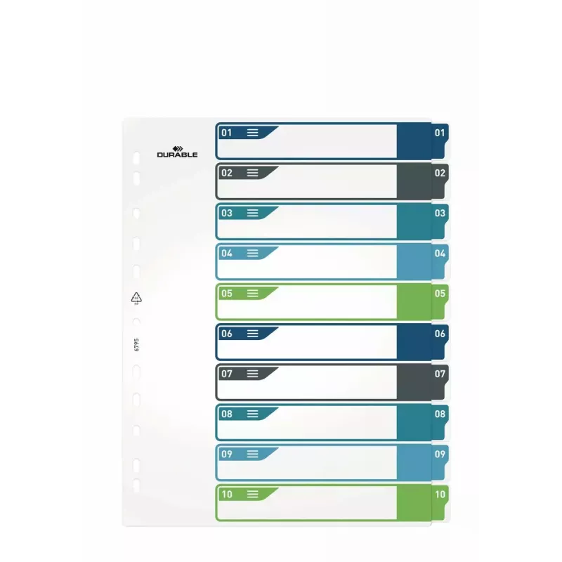 Índice de pestañas en blanco Durable 679527 multicolor polipropileno PP