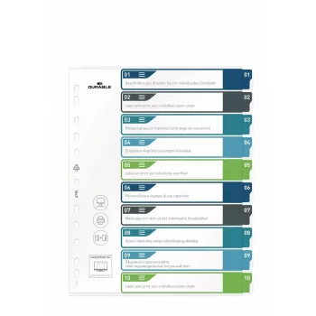 Índice de pestañas en blanco Durable 679527 multicolor polipropileno PP