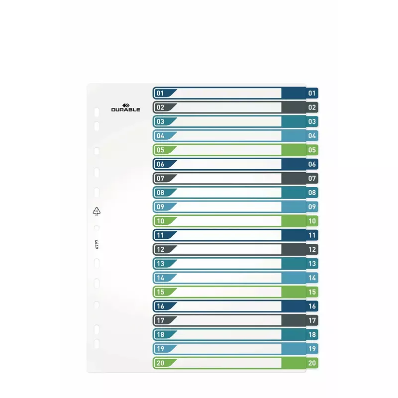Separadores en blanco Durable 679727 multicolor polipropileno 245 x 305 mm