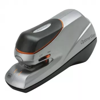 Grapadora eléctrica Rexel Optima Grip EU, 20 hojas, negra, plateada, 449,5 g, 147 mm, 200 mm, 88 mm