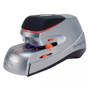 Grapadora eléctrica Rexel Optima 70 EU, 70 hojas, negra, plateada, 2,37 kg, 215 mm, 400 mm, 172 mm
