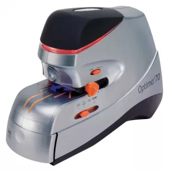 Grapadora eléctrica Rexel Optima 70 EU, 70 hojas, negra, plateada, 2,37 kg, 215 mm, 400 mm, 172 mm
