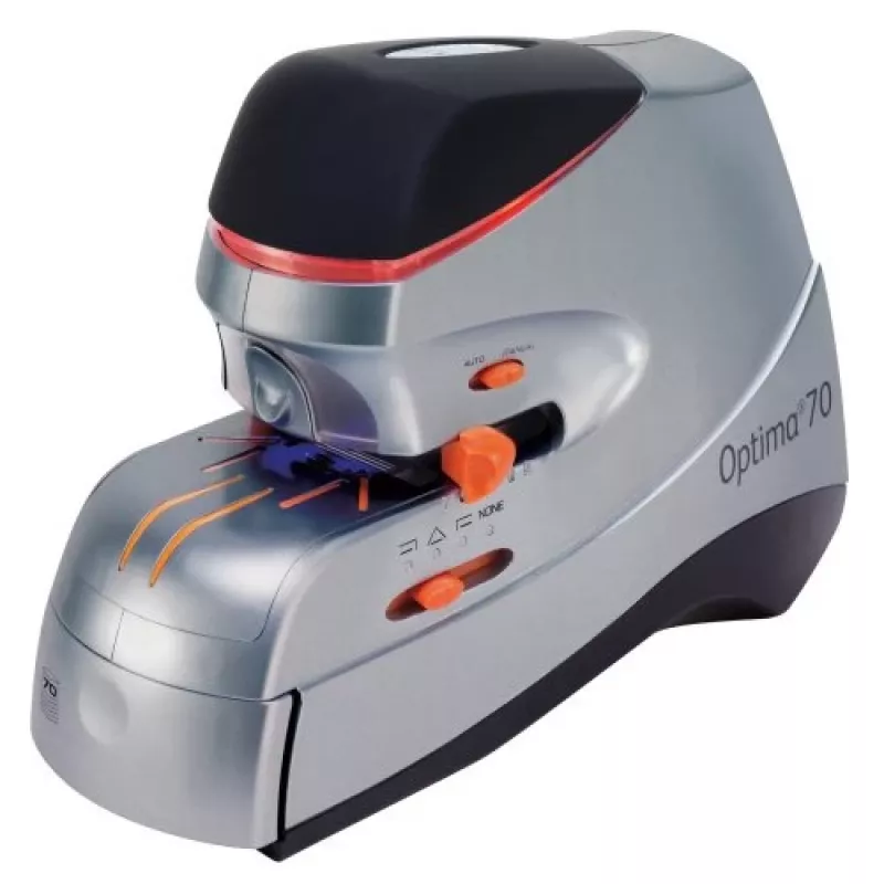 Rexel Optima 70 grapadora eléctrica, 70 hojas, metal, negro/plateado/naranja