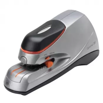 Grapadora eléctrica Rexel Optima 20, 20 hojas, negra, naranja, plateada, 788 g, 292 mm, 143 mm, 175 mm