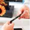 Bolígrafo de gel recargable Sharpie S-Gel negro – cuerpo blanco, punta media 0,7 mm, clip, ambidiestro