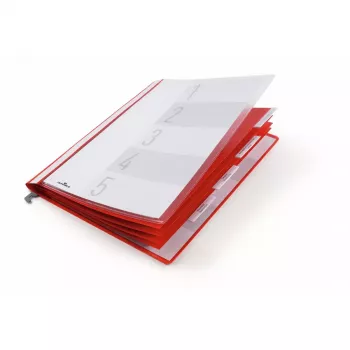 Durable Carpeta de personal con carril de suspensión, A4, 5 compartimentos, rojo