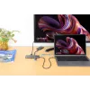 Dock/hub USB-C Manhattan con lector de tarjetas, conexiones (x7): Ethernet, HDMI, USB-A (x3) y USB-C (x2), con Power Delivery (PD) 100 W – requiere cargador USB-C externo (no incluido). Alimentado por USB (no requiere fuente de alimentación externa) cuando no se utiliza PD.