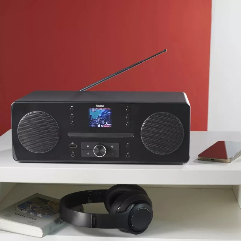 Radio personal Hama 00054254 digital negra, gris
