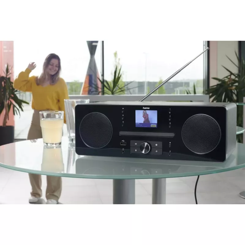 Radio personal Hama 00054254 digital negra, gris