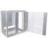 Armario de red Intellinet 19 pulgadas – montaje en pared (estándar), 12U, 600 mm de profundidad, gris, embalaje plano, máx. 60 kg, puerta de metal y cristal, panel trasero, laterales desmontables, también apto para colocación sobre mesa o suelo, profundidad útil 410 mm, piezas para instalación en pared (p. ej. tornillos/tacos) no incluidas