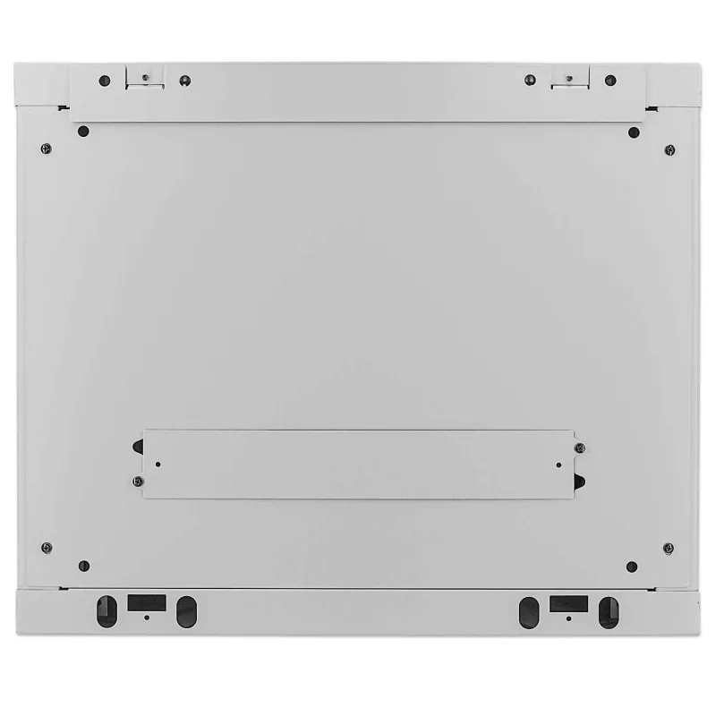 Armario de red Intellinet 19 inch - montaje en pared (estándar), 9HE, 450 mm de profundidad, gris, montado, máx. 60 kg, también apto para colocación sobre mesa o suelo, profundidad útil 350 mm, puerta de metal y cristal, panel trasero, laterales desmontables, piezas para montaje en pared (p. ej. tornillos/tacos) no incluidas