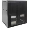 Armario de red Intellinet 19 inch - montaje en pared (estándar), 15HE, 600 mm de profundidad, negro, desmontado, máx. 60 kg, puerta de metal y cristal, panel trasero, laterales desmontables, también apto para colocación sobre mesa o suelo, profundidad útil 410 mm, piezas de montaje en pared no incluidas