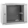 Armario de red Intellinet 19 pulgadas – montaje en pared (estándar), 9U, 600 mm de profundidad, gris, montado, máx. 60 kg, también apto para colocación sobre mesa o suelo, profundidad útil 500 mm, puerta de metal y cristal, panel trasero, laterales desmontables, piezas para montaje en pared (p. ej. tornillos/tacos) no incluidas