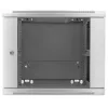 Armario de red Intellinet 19 pulgadas – montaje en pared (estándar), 9U, 600 mm de profundidad, gris, montado, máx. 60 kg, también apto para colocación sobre mesa o suelo, profundidad útil 500 mm, puerta de metal y cristal, panel trasero, laterales desmontables, piezas para montaje en pared (p. ej. tornillos/tacos) no incluidas