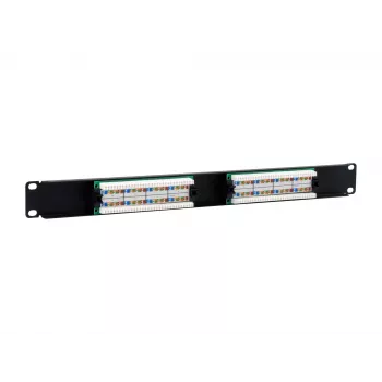 Patch panel Equip 16 puertos Cat.5e sin apantallar, negro