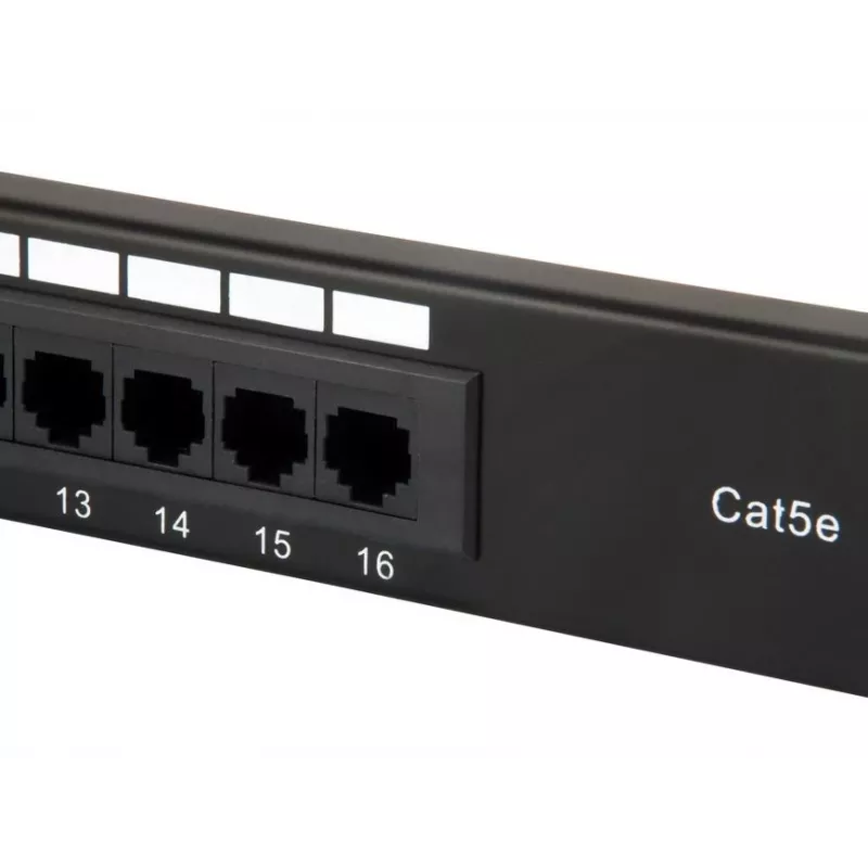 Patch panel Equip 16 puertos Cat.5e sin apantallar, negro