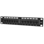 Patch panel Intellinet, Cat6, 10 pulgadas, UTP, 1U, 12 puertos, negro