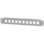 Intellinet Patch Panel, tapa ciega, 10 pulgadas, 1HE, 10 puertos, gris, montaje en rack, 1HE, gris