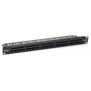 Equip Panel de parcheo ISDN Cat.3 RJ45 de 50 puertos, negro