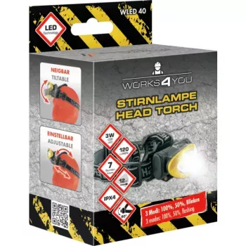 Linterna frontal Schwaiger WLED 40 Negro Amarillo