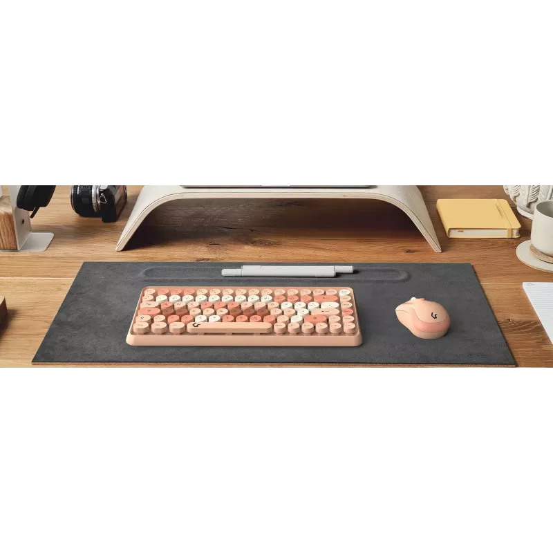 KeySonic KSKM-5200M-RF (DE) Teclado Ratón incluido Oficina RF Wireless QWERTZ Alemán Beige, Marrón, Rosa