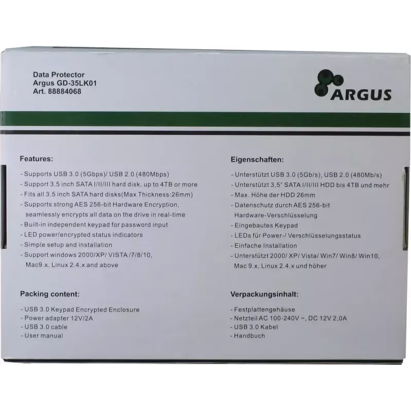Caja para HDD Inter-Tech Argus GD-35LK01 Negro 3,5